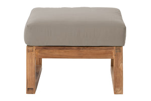 Venice Teak Outdoor Ottoman. Sunbrella Cushion.