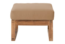 Venice Teak Outdoor Ottoman. Sunbrella Cushion.