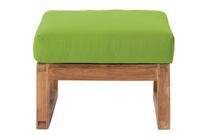 Venice Teak Outdoor Ottoman. Sunbrella Cushion.