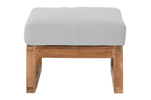 Venice Teak Outdoor Ottoman. Sunbrella Cushion.