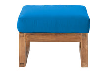 Venice Teak Outdoor Ottoman. Sunbrella Cushion.