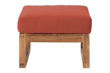 Venice Teak Outdoor Ottoman. Sunbrella Cushion.