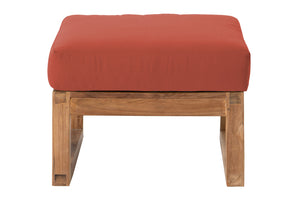Venice Teak Outdoor Ottoman. Sunbrella Cushion.