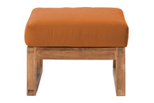 Venice Teak Outdoor Ottoman. Sunbrella Cushion.