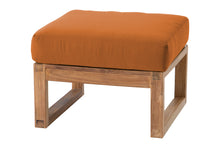 Venice Teak Outdoor Ottoman. Sunbrella Cushion.