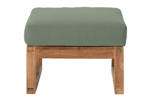 Venice Teak Outdoor Ottoman. Sunbrella Cushion.
