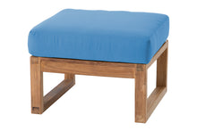 Venice Teak Outdoor Ottoman. Sunbrella Cushion.