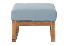 Venice Teak Outdoor Ottoman. Sunbrella Cushion.