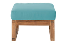 Venice Teak Outdoor Ottoman. Sunbrella Cushion.