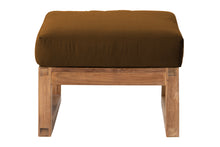 Venice Teak Outdoor Ottoman. Sunbrella Cushion.