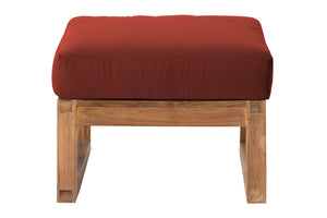 Venice Teak Outdoor Ottoman. Sunbrella Cushion.