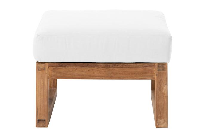 Venice Teak Outdoor Ottoman. Sunbrella Cushion.