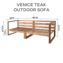 Venice Teak Outdoor Sofa. Sunbrella Cushion