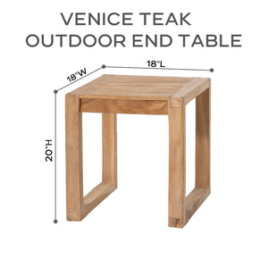 Venice 18"x18" Teak Outdoor End Table