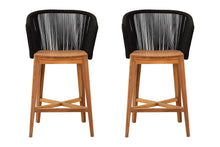 Set of 2 Westlake Rope & Teak Outdoor Bar Stool