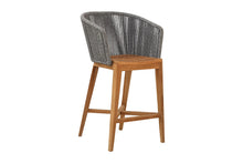 Set of 2 Westlake Rope & Teak Outdoor Bar Stool