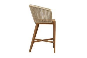 Westlake Rope & Teak Outdoor Bar Stool