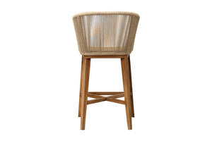 Set of 2 Westlake Rope & Teak Outdoor Bar Stool