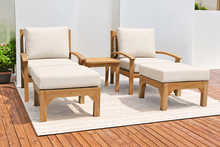 5 pc Huntington Teak Club Chair Chat Group. Sunbrella Cushion.