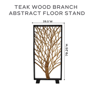 Teak Wood Branch Abstract Floor Stand
