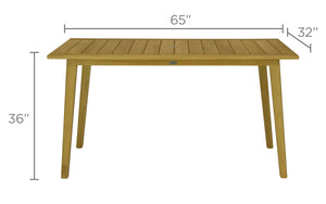 Royal Teak Admiral 32"x65" Rectangular Teak Outdoor Table