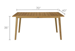 Admiral 40"x70" Rectangular Teak Outdoor Table
