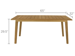 Royal Teak Admiral 32"x65" Rectangular Teak Outdoor Table