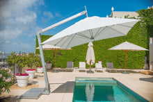 Bambrella Square Hurricane Side Wind Aluminum Manual Lift Cantilever Umbrella