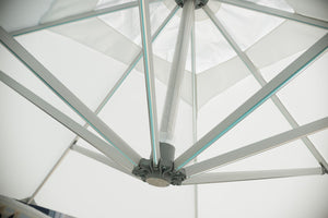 Bambrella Square Hurricane Side Wind Aluminum Manual Lift Cantilever Umbrella