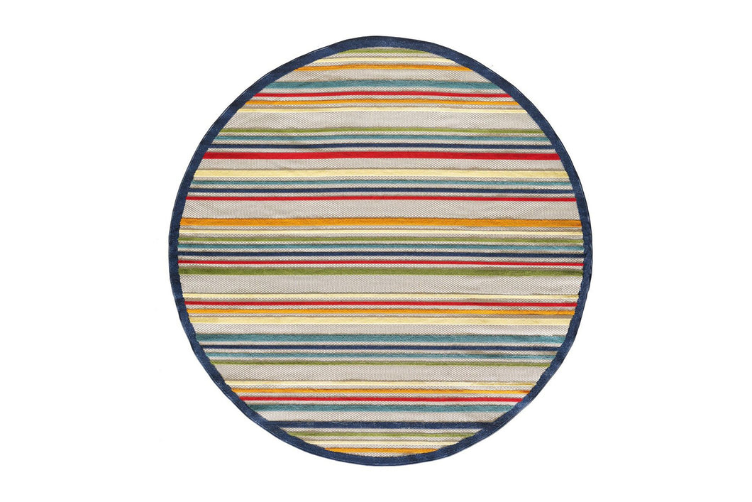 KAS Calla Stripes Round Indoor/Outdoor Rug
