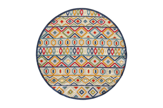 KAS Calla Aztec Round Indoor/Outdoor Rug
