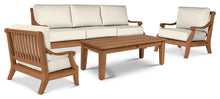 Curated Maison Adrien 4-Piece Teak Outdoor Patio Deep Seating Set with Sunbrella Cushions