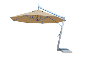 Bambrella 11.5' Round Hurricane Side Wind Aluminum Manual Lift Cantilever Umbrella