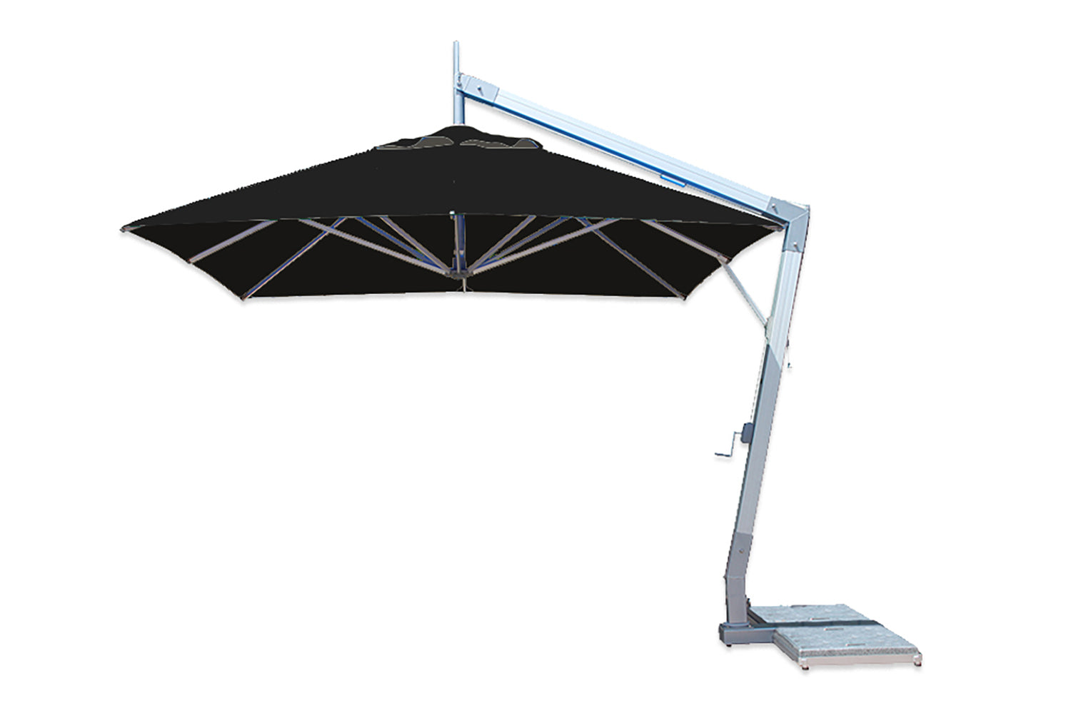 bambrella patio umbrella black rectangular Bambrella Rectangular Hurricane Side Wind Aluminum Manual Lift Cantile – Willow Creek Designs