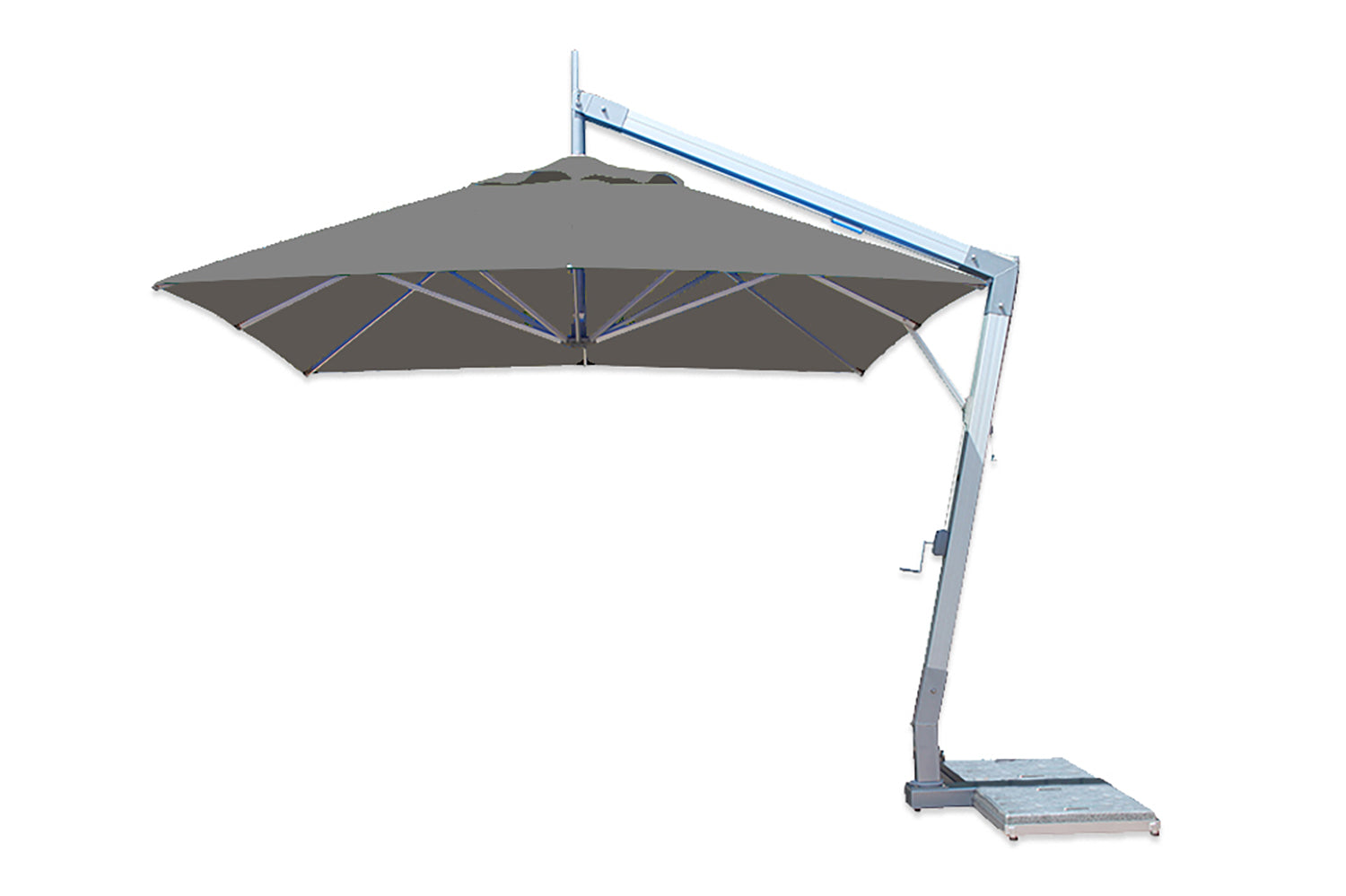 hurricane proof patio umbrellas Bambrella Rectangular Hurricane Side Wind Aluminum Manual Lift Cantile – Willow Creek Designs