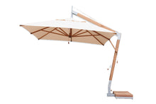 Bambrella 8.5' x 11.5' Rectangular Levante Side Wind Bamboo Crank Lift Manual Tilt Cantilever Umbrella