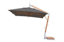 Bambrella 8.5' x 11.5' Rectangular Levante Side Wind Bamboo Crank Lift Manual Tilt Cantilever Umbrella