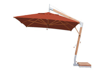Bambrella 8.5' x 11.5' Rectangular Levante Side Wind Bamboo Crank Lift Manual Tilt Cantilever Umbrella
