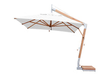 Bambrella 8.5' x 11.5' Rectangular Levante Side Wind Bamboo Crank Lift Manual Tilt Cantilever Umbrella