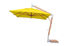 Bambrella 8.5' x 11.5' Rectangular Levante Side Wind Bamboo Crank Lift Manual Tilt Cantilever Umbrella