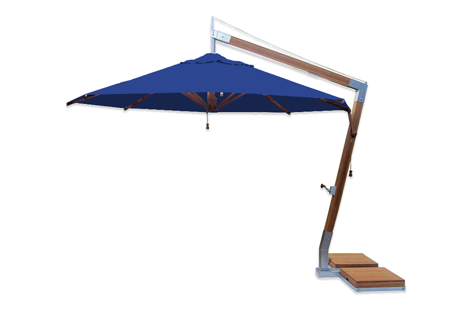 large bamboo patio umbrella Bambrella 11.5' Round Levante Side Wind Bamboo Crank Lift Manual Tilt – Willow Creek Designs