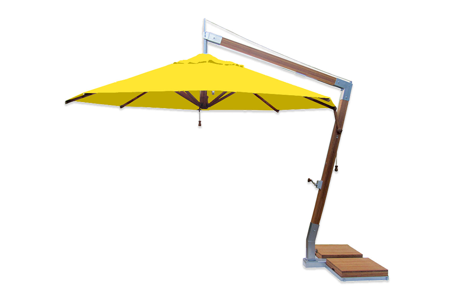 Bambrella 11.5' Round Levante Side Wind Bamboo Crank Lift Manual Tilt – Willow Creek Designs