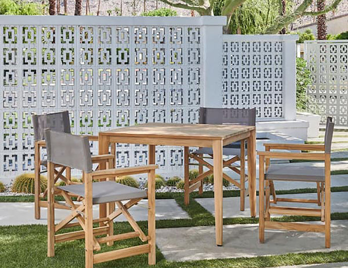 Curated Maison Cateline 5-Piece Square Teak Outdoor Dining Set