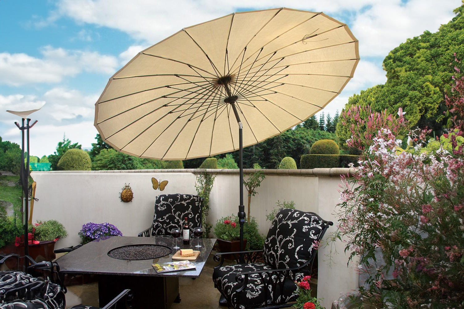 garden treasures market patio umbrella Treasure Garden 10' Shanghai Collar Tilt Aluminum Round Market Umbrell – Willow Creek Designs