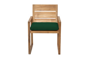 Set of 2 Venice Teak Outdoor Dining Arm Chair. Sunbrella Cushion.