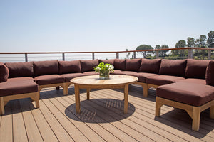 12 pc Monterey Teak Sectional Seating Group with 48" Chat Table. Sunbrella Cushion.