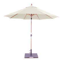 9' Teak Outdoor Market Umbrella with Auto Tilt