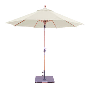9' Teak Outdoor Market Umbrella with Auto Tilt