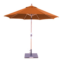 9' Teak Outdoor Market Umbrella with Auto Tilt