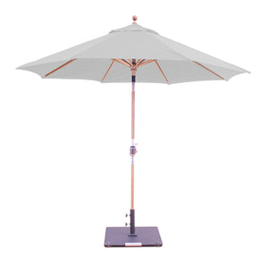 9' Teak Outdoor Market Umbrella with Auto Tilt